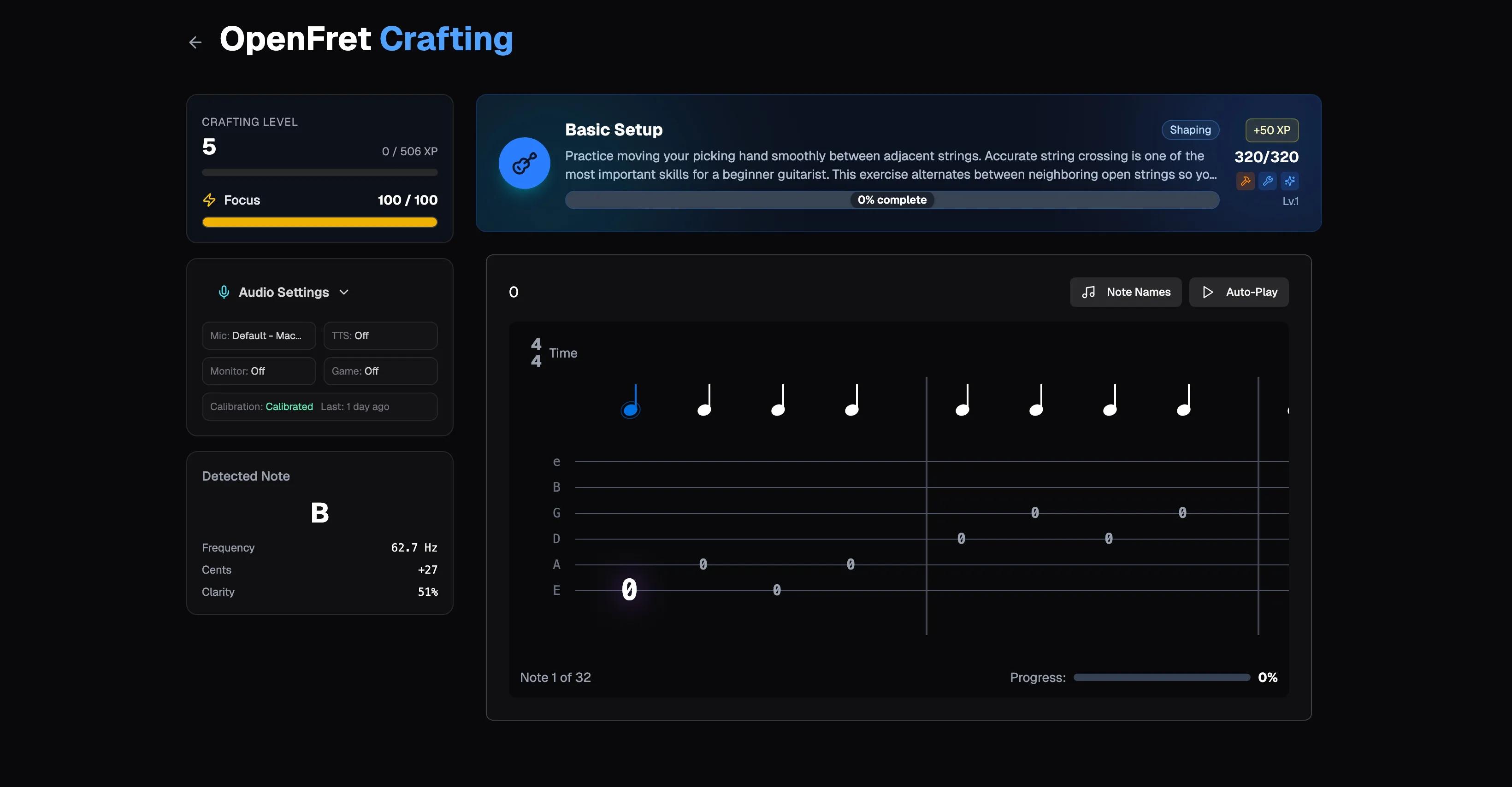Crafting Screen - Create items and equipment